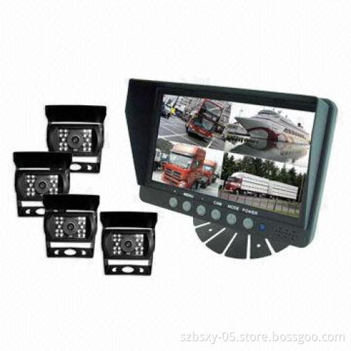 7-inch Car Rearview System, 4-channel Camera Digital System, Built-in Quad Control Box Function